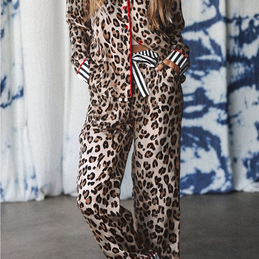 Leopard Print Pajama Set
